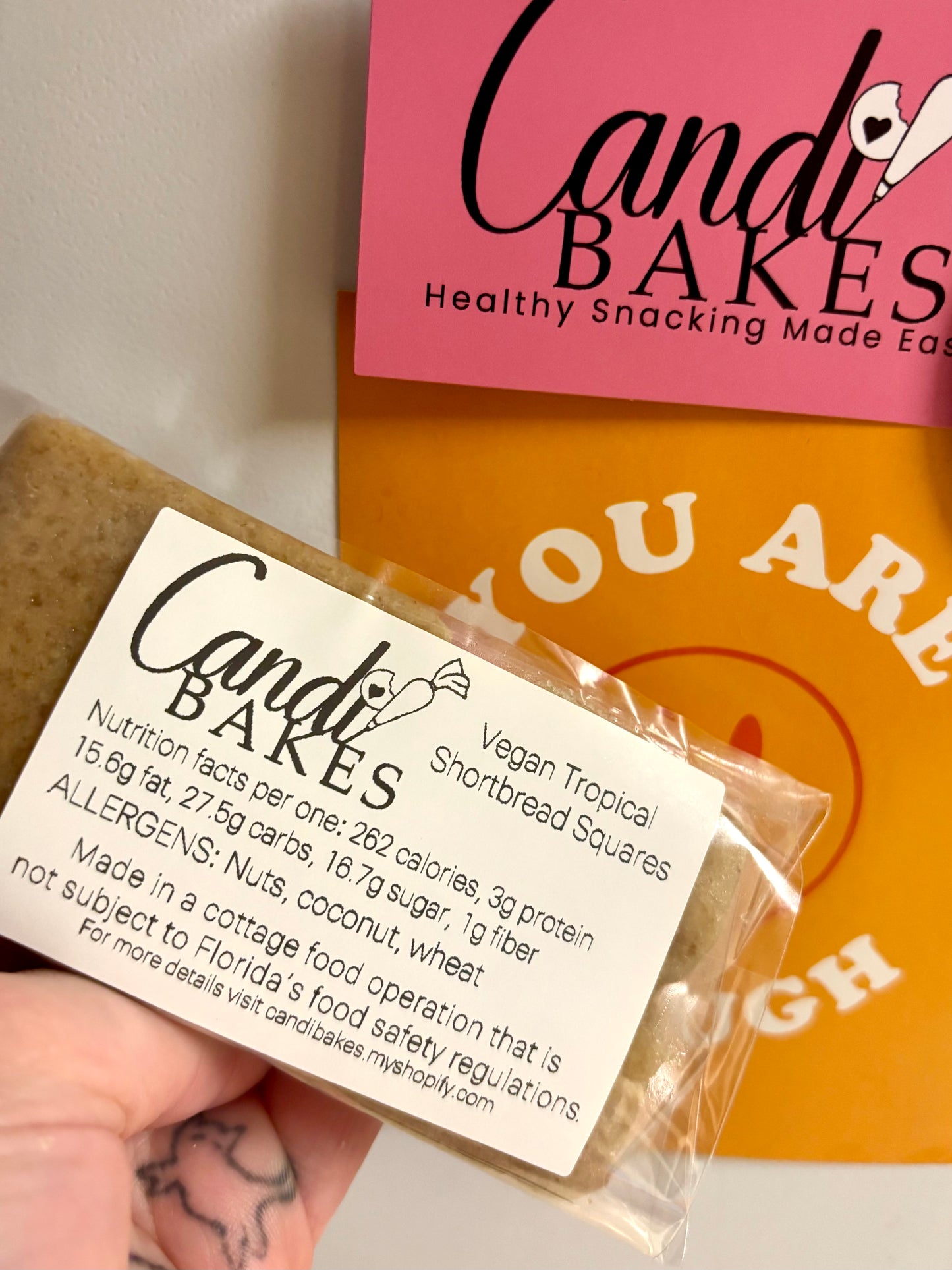 Vegan Tropical Shortbread Squares