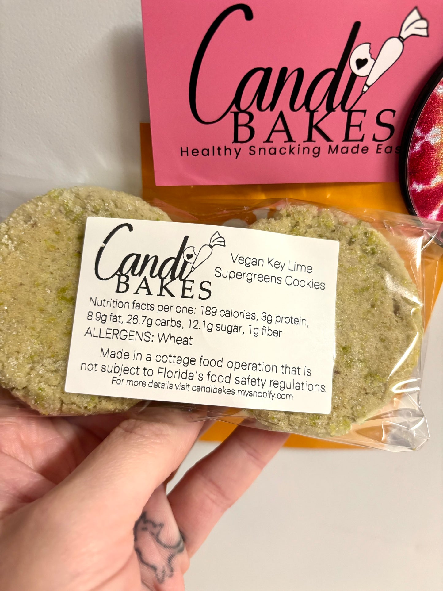 Vegan Key Lime Supergreens Cookies